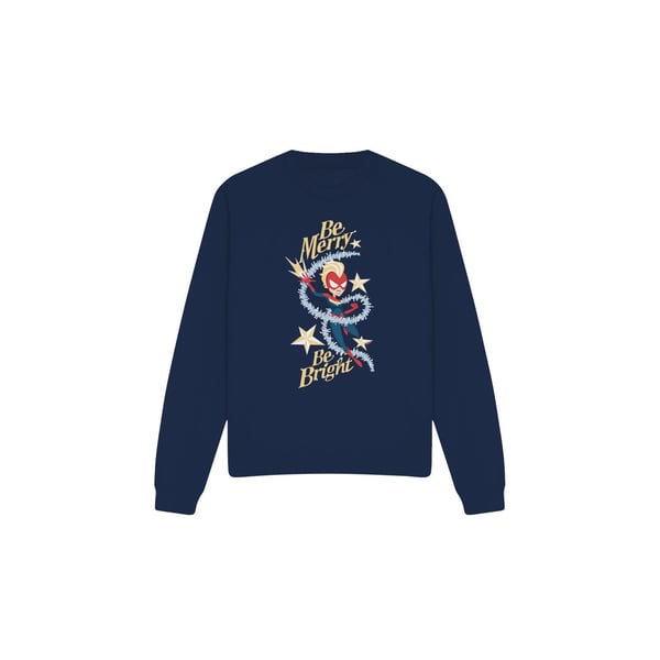 Captain Marvel Unisex Adult Be Merry Be Bright Sweatshirt