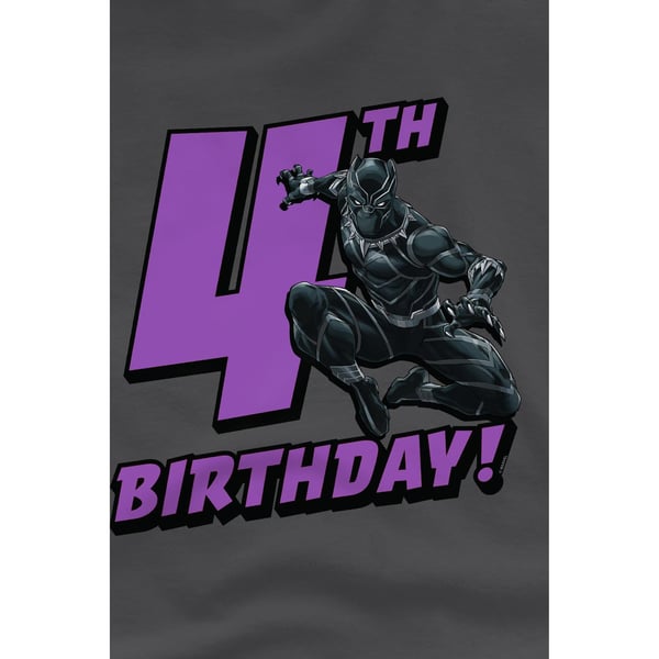 Black Panther Childrens/Kids 4th Birthday T-Shirt