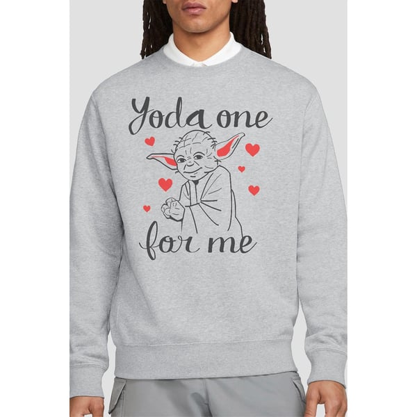 Star Wars Unisex Adult Yoda One For Me Valentine`s Day Sweatshirt