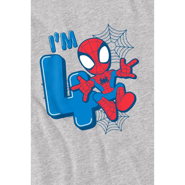 Spider-Man Childrens/Kids Cute Spidey 4th Birthday T-Shirt