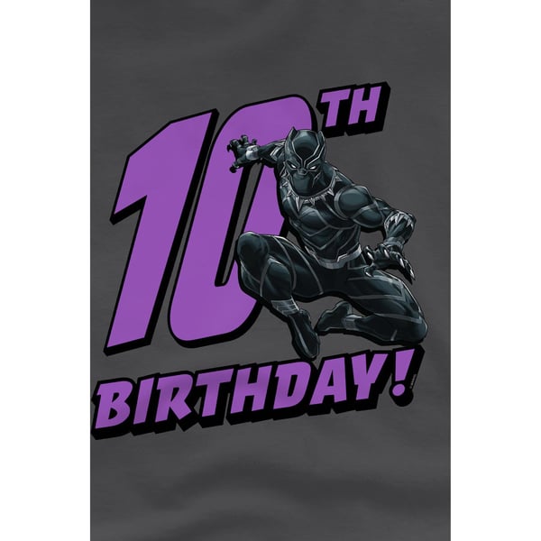 Black Panther Childrens/Kids 10th Birthday T-Shirt