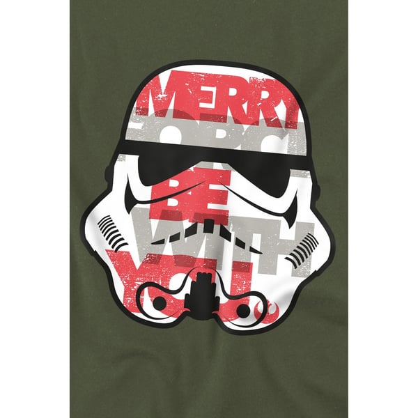 Star Wars Mens Merry Force Be With You Stormtrooper Christmas T-Shirt