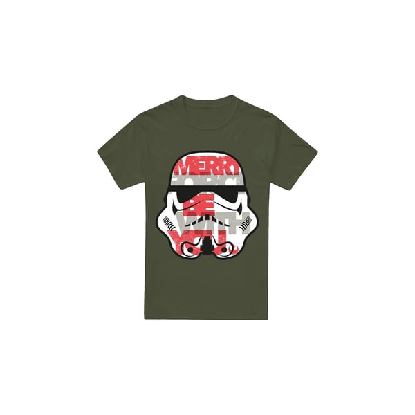 Star Wars Mens Merry Force Be With You Stormtrooper Christmas T-Shirt