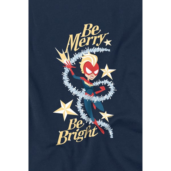 Captain Marvel Miesten Be Merry Be Bright T-paita