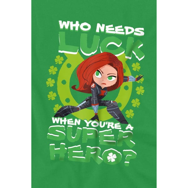 Black Widow miesten Pyhän Patrickin päivän onnekas supersankari Pyhän Patrickin päivän T-paita