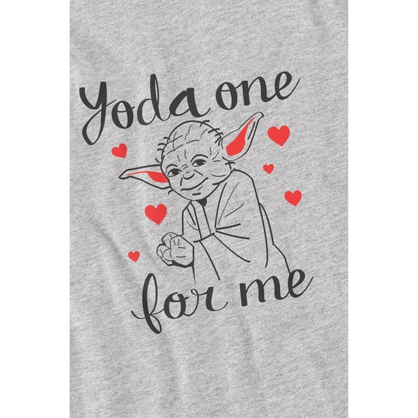 Star Wars Mens Yoda One For Me Valentine`s Day T-Shirt
