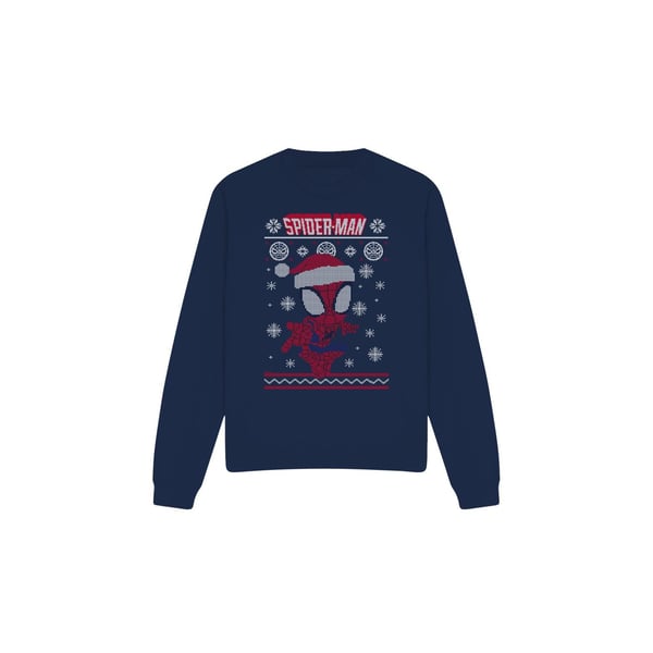 Spider-Man Unisex Adult Snowflake Christmas Sweater Sweatshirt
