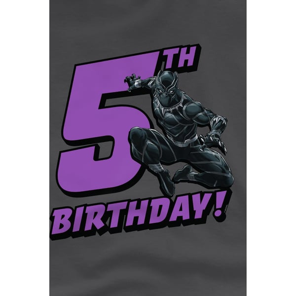 Black Panther Childrens/Kids 5th Birthday T-Shirt
