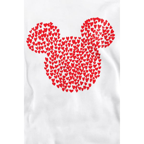 Disney Unisex Adult Mickey Mouse Heart Ears Silhouette Valentine`s Day Sweatshirt