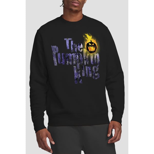 The Nightmare Before Christmas Unisex Adult Pumpkin King Text Sweatshirt