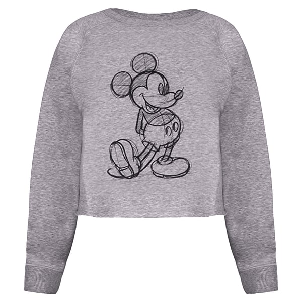 Disney Kvinder/damer Mickey Mouse Sketch Crop Sweatshirt