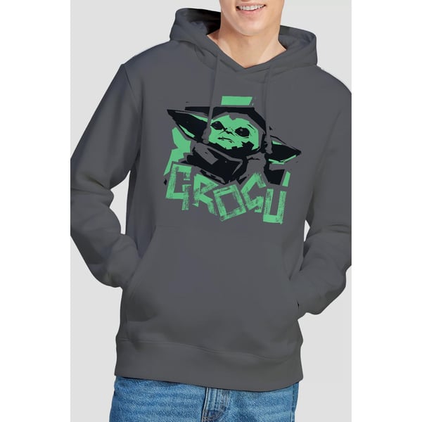 Star Wars: The Mandalorian Mens Grogu Paint Strips Hoodie