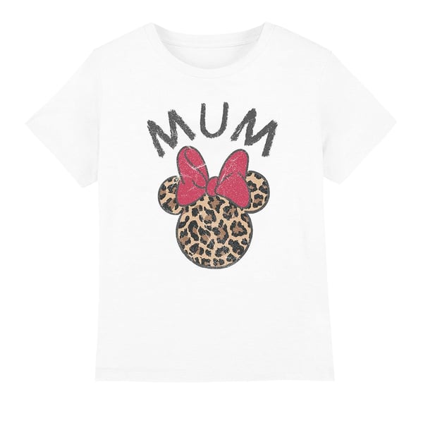 Disney Childrens/Kids Mum Minnie Mouse Leopard Print Mothers Day T-Shirt