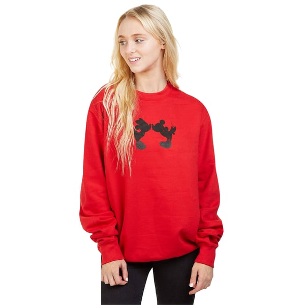 Disney Womens/Ladies Kiss Mickey & Minnie Mouse Sweatshirt
