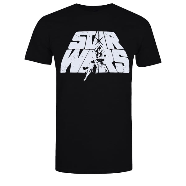 Star Wars Herre Retro Logo bomulds T-shirt