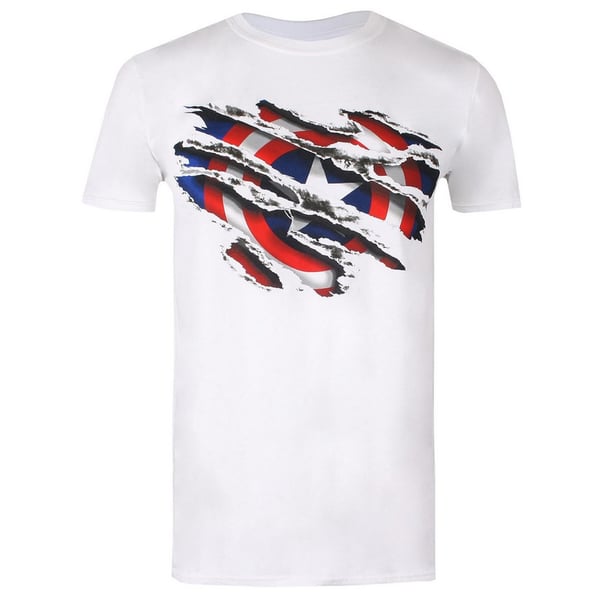 Captain America T-shirt med revet logo til drenge