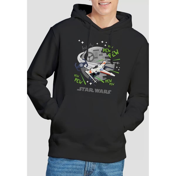 Star Wars Mens Pew Pew X-Wing Hoodie