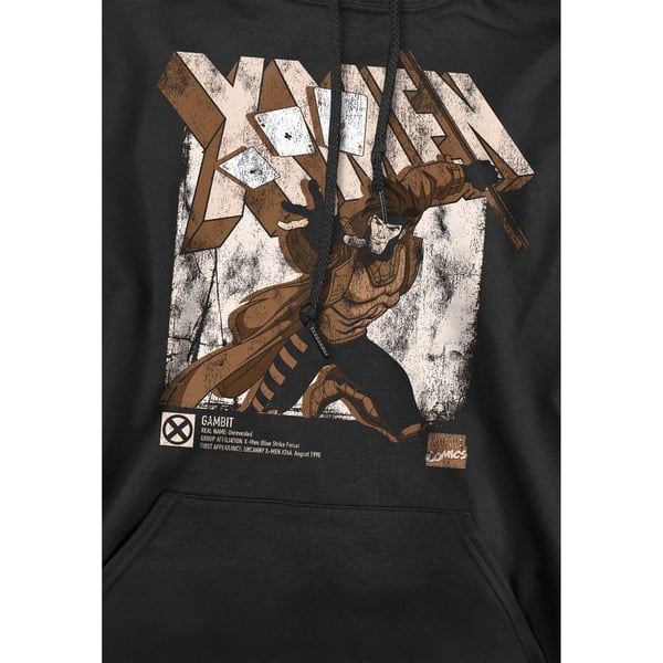 Marvel Mens X-Men Gambit Infographic Hoodie