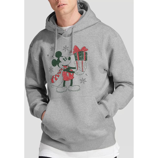 Disney Mens Mickey Mouse Present Christmas Hoodie