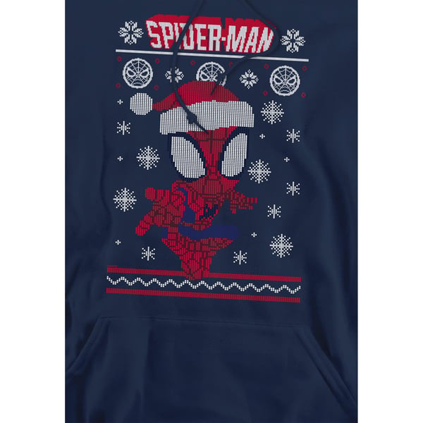 Spider-Man Mens Snowflake Christmas Sweater Hoodie