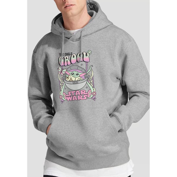 Star Wars: The Mandalorian Mens Grogu Hippie Hoodie