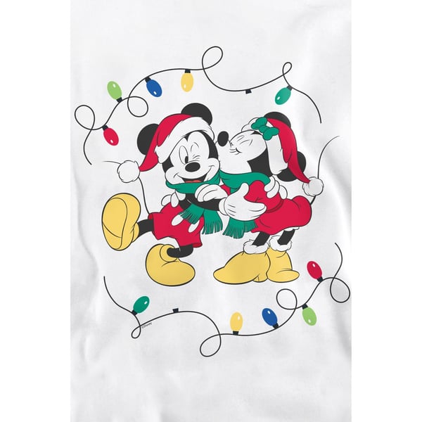Disney Unisex Adult Mickey & Minnie Mouse Kiss Christmas Sweatshirt
