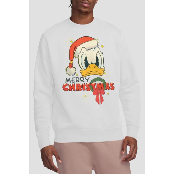 Disney Unisex Adult Merry Christmas Donald Duck Sweatshirt