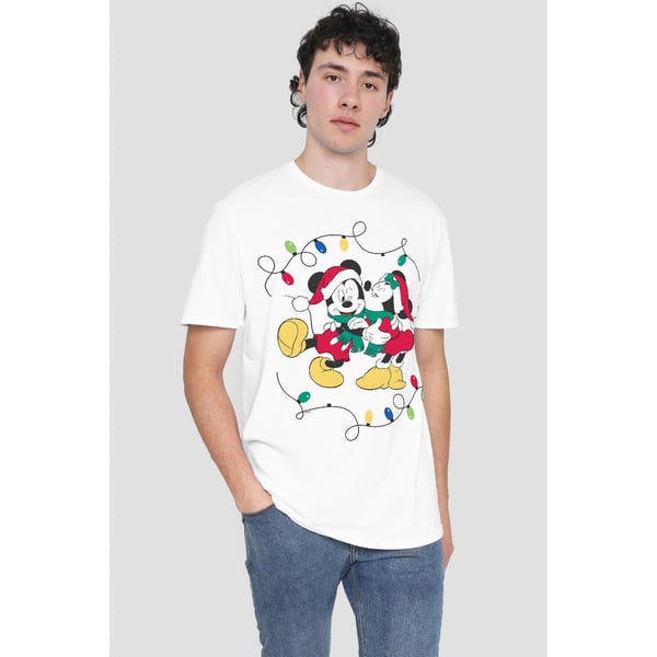 Disney Herr Mickey & Minnie Mouse Kyss Jul T-shirt