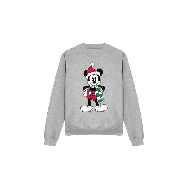 Disney Unisex Adult Mickey Mouse Tartan Christmas Sweatshirt