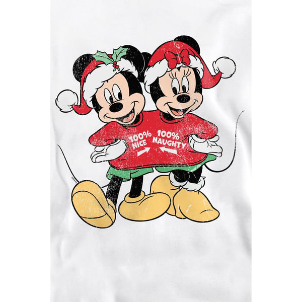 Disney Unisex Adult Mickey & Minnie Mouse Christmas Sweater Sweatshirt