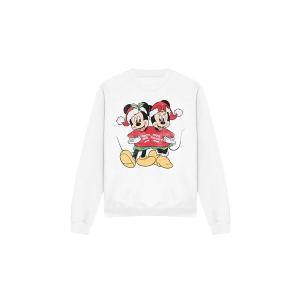Disney Unisex Aikuisten Mikki ja Minni Hiiri Jouluvillapaita Collegepaita