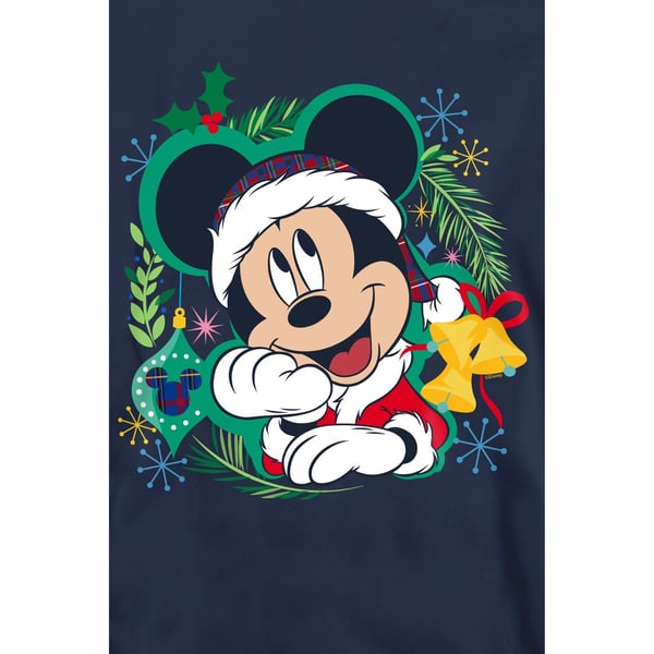 Disney Unisex Adult Mickey Mouse Wreath Christmas Sweatshirt