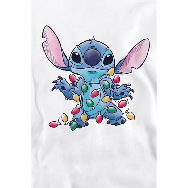Lilo & Stitch Unisex Adult Christmas Lights Sketch Sweatshirt
