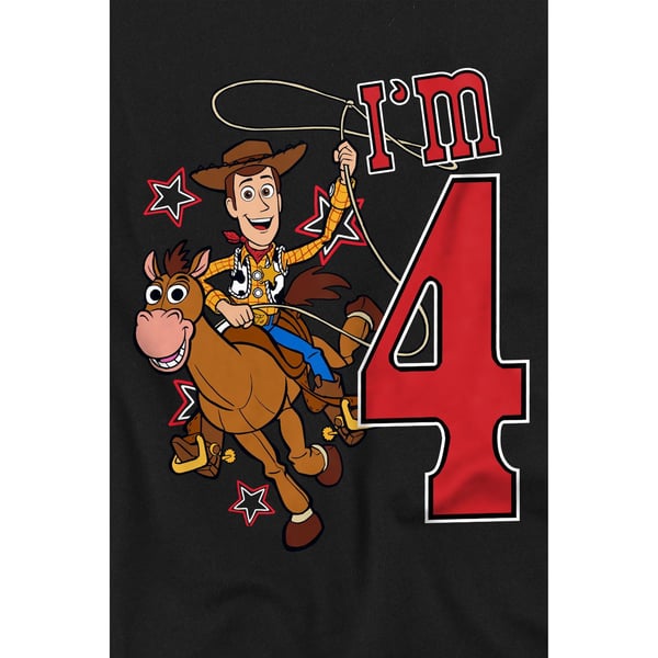 Toy Story Lasten/Kids I´m 4 Woody Syntymäpäivä T-paita