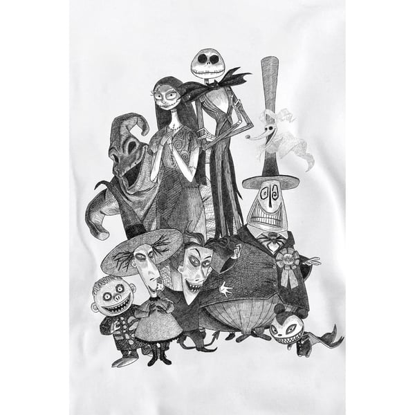 The Nightmare Before Christmas Unisex Adult Jack Sally Monster Drawing Sweatshirt