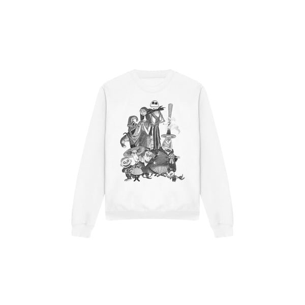 The Nightmare Before Christmas Unisex Adult Jack Sally Monster Drawing Sweatshirt