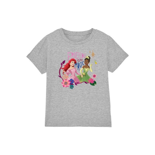 Disney Princess Childrens/Kids Friends Are Magic Ariel And Tiana T-Shirt Disney Princess Childrens/Kids Friends Are Magic Ariel And Tiana T-Shirt