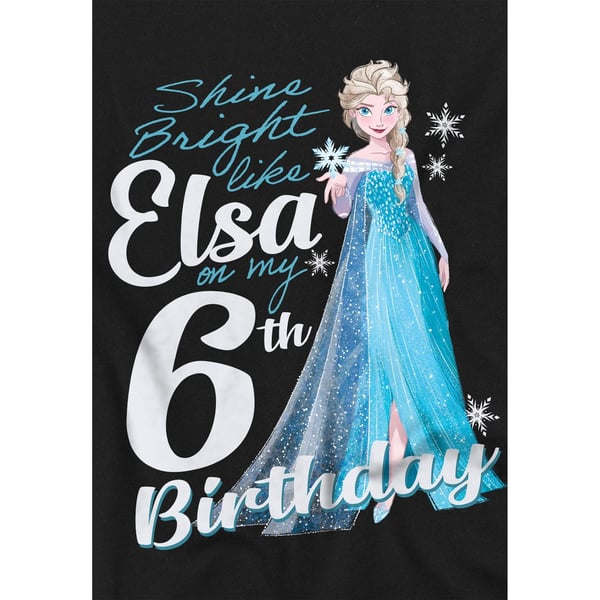 Frozen Childrens/Kids Bright Like Elsa 6th Birthday T-Shirt