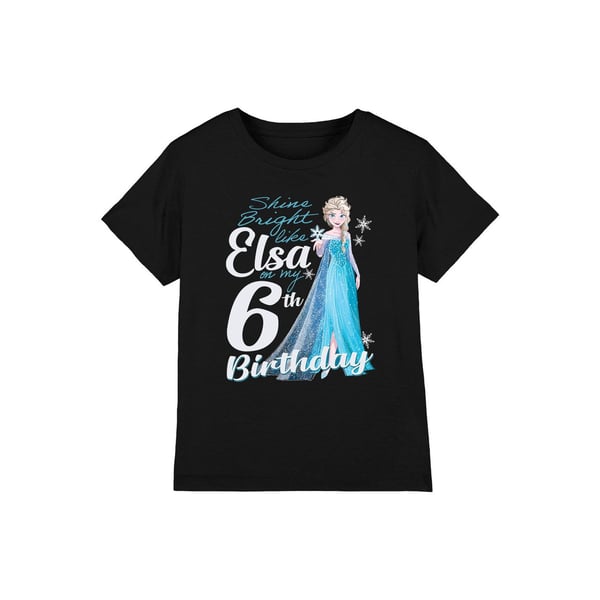 Frozen Childrens/Kids Bright Like Elsa 6th Birthday T-Shirt