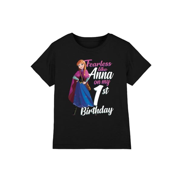 Frozen Childrens/Kids Fearless Like Anna 1st Birthday T-Shirt