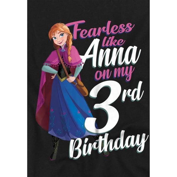 Frozen Childrens/Kids Fearless Like Anna 3rd Birthday T-Shirt