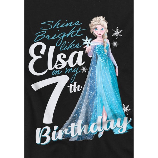 Frozen Childrens/Kids Bright Like Elsa 7th Birthday T-Shirt
