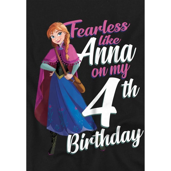 Frozen Childrens/Kids Fearless Like Anna 4th Birthday T-Shirt