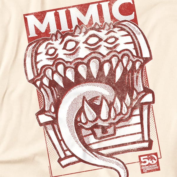 Dungeons & Dragons Mens Mimic Vintage 50th T-Shirt
