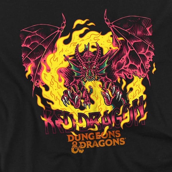 Dungeons & Dragons T-shirt med drake för män