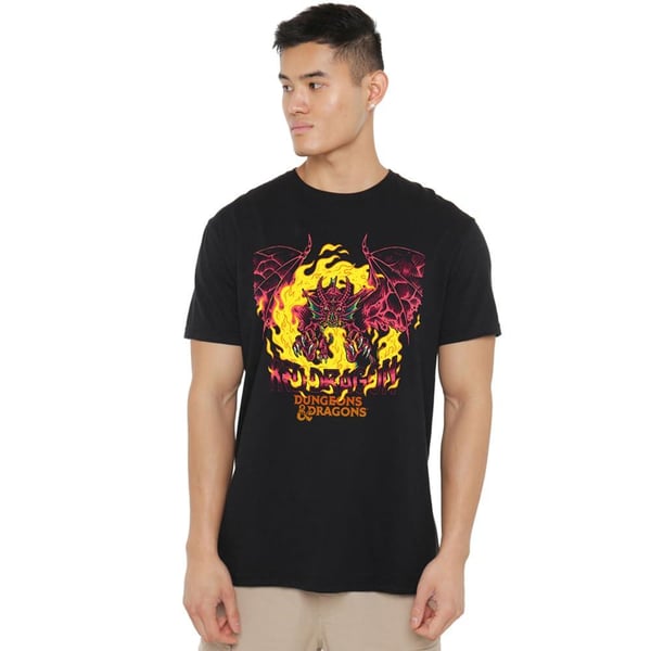 Dungeons & Dragons T-shirt med drake för män