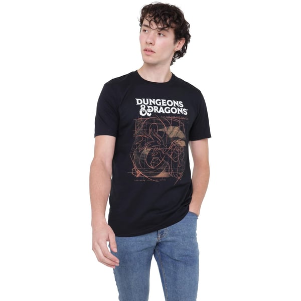 Dungeons & Dragons T-shirt med skitse til mænd