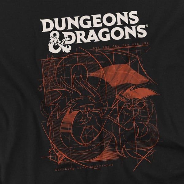 Dungeons & Dragons T-shirt med skitse til mænd