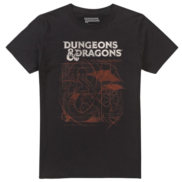 Dungeons & Dragons T-shirt med skitse til mænd