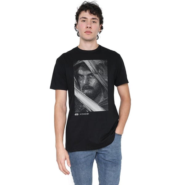 Star Wars Mens Obi Wan Kenobi Mono Portrait T-Shirt